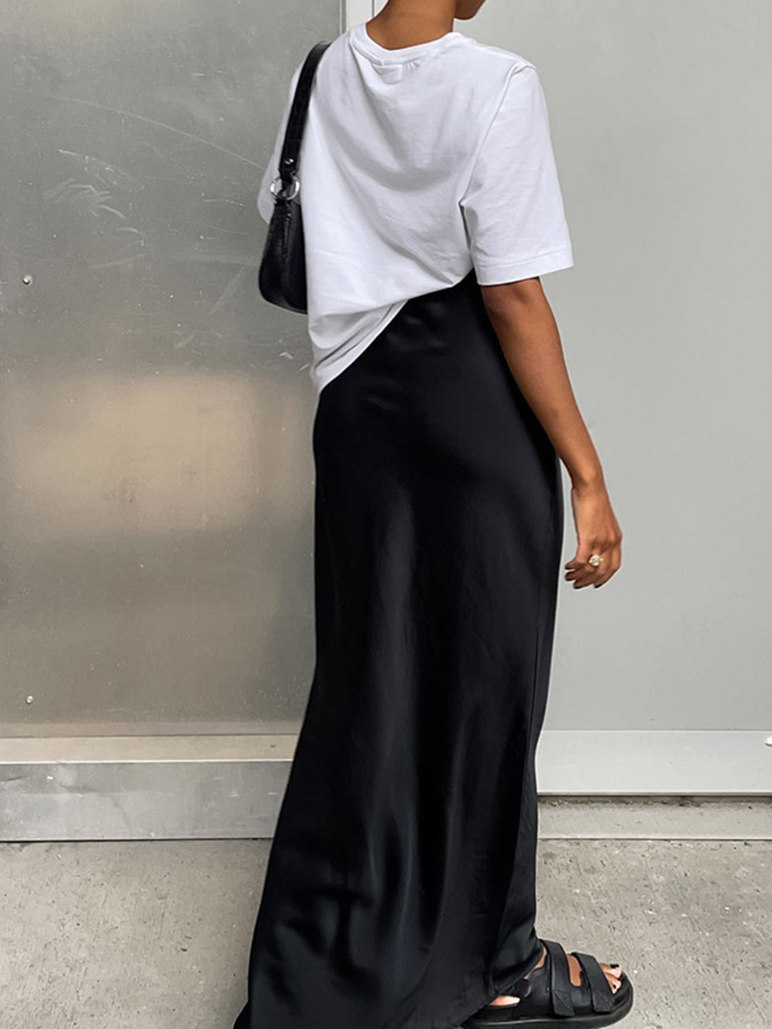 Long Satin Maxi Skirt for Women