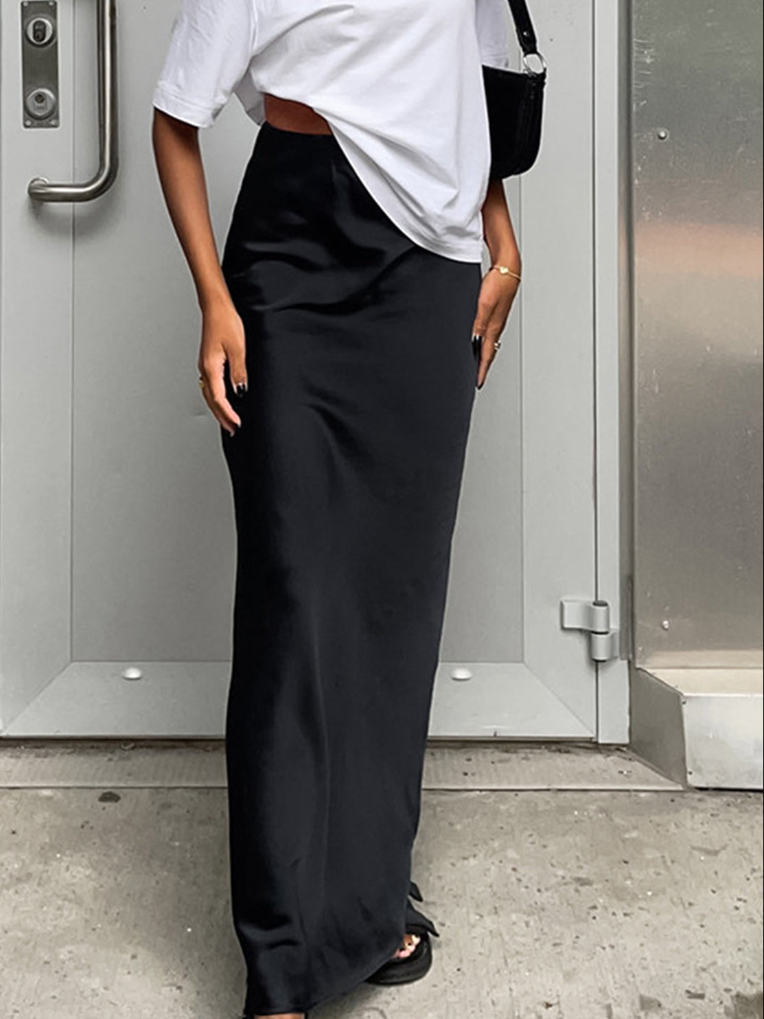 Long Satin Maxi Skirt for Women