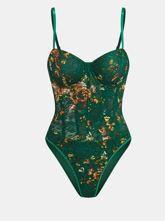 Floral Body Shaper Bodysuit for Women
