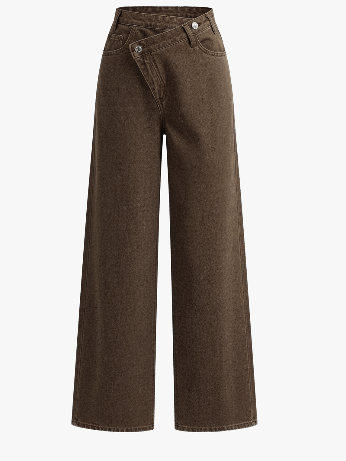 Women’s Asymmetric Waist Wide Leg Jeans