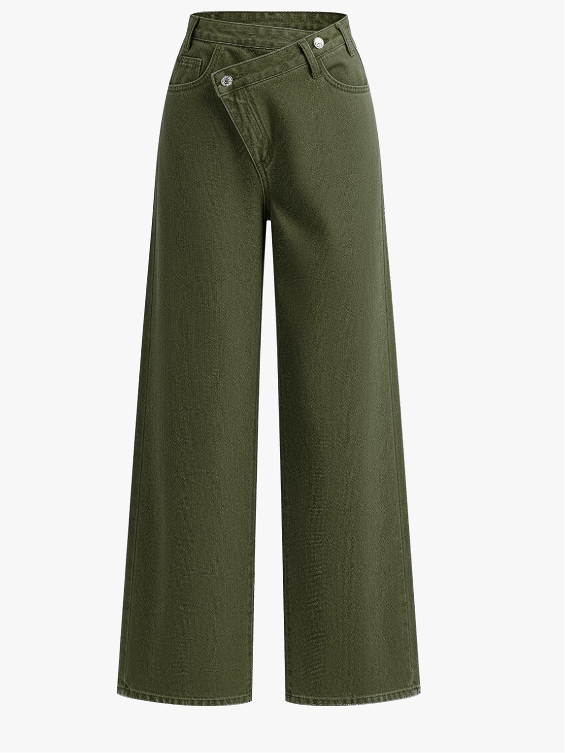 Women’s Asymmetric Waist Wide Leg Jeans