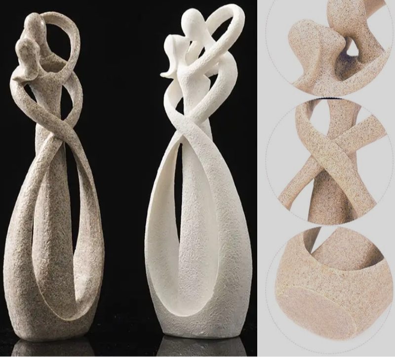 Abstract Couple Figurine - Modern Home Decor & Anniversary Gift