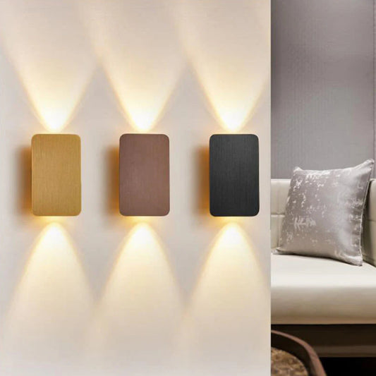Nordic LED Wall Sconce – Modern Rectangular Glass Wall Light (2-Light)