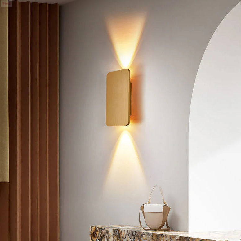 Nordic LED Wall Sconce – Modern Rectangular Glass Wall Light (2-Light)