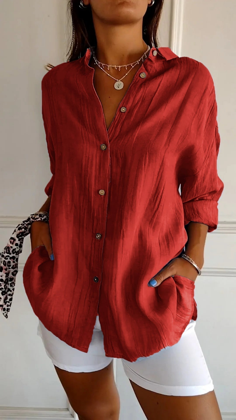 Women’s Oversized Linen Button Down Shirt