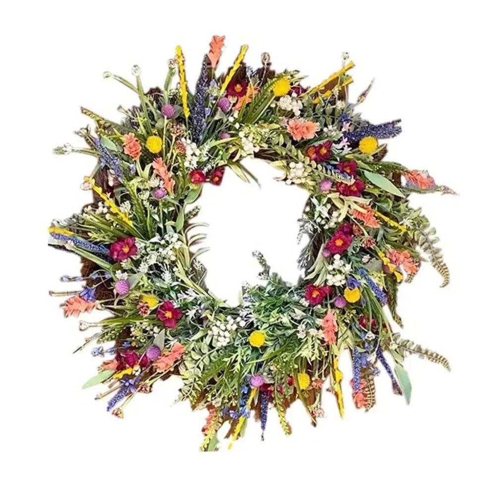 Decorative Artificial Flower Wreath Indoor Outdoor Door Display