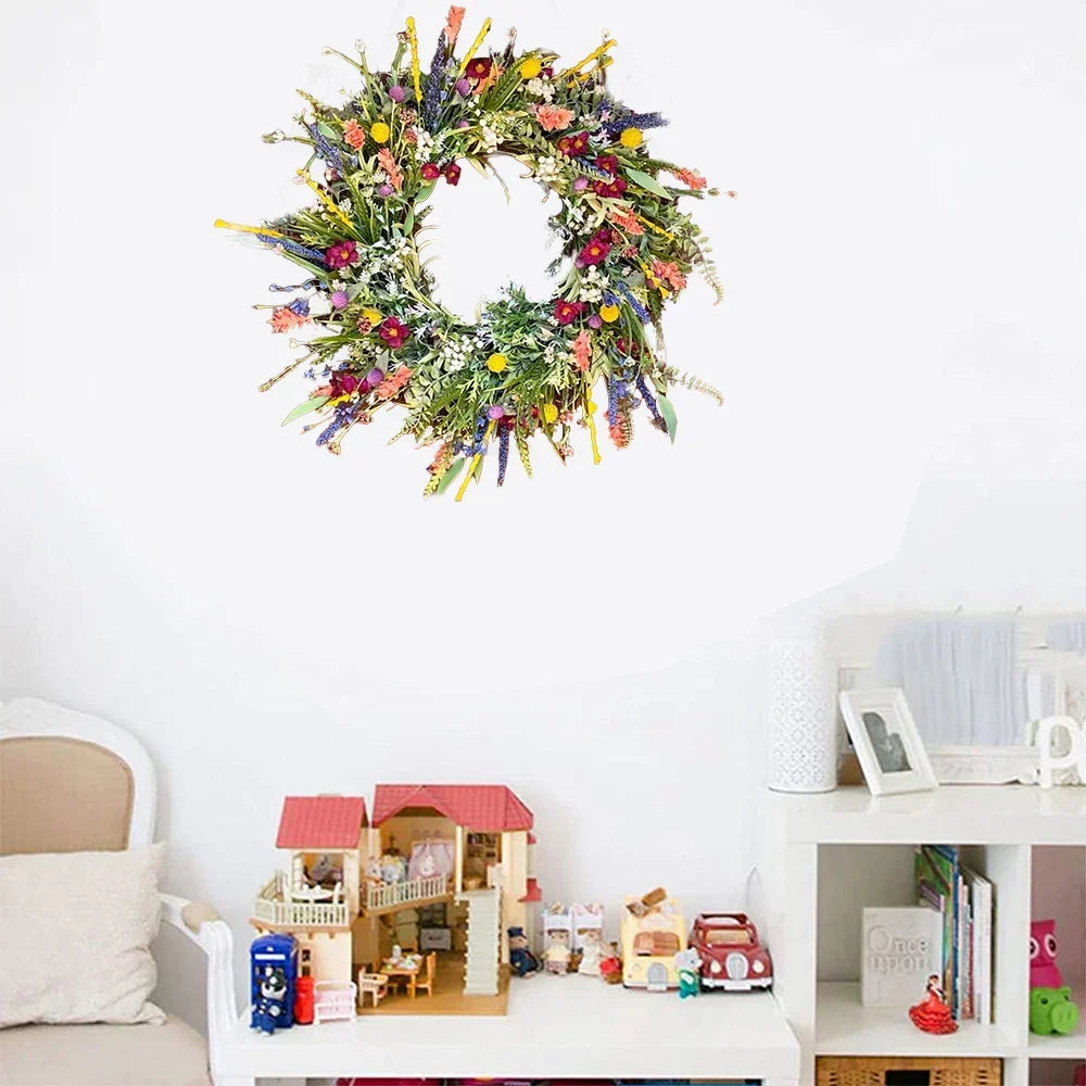 Decorative Artificial Flower Wreath Indoor Outdoor Door Display