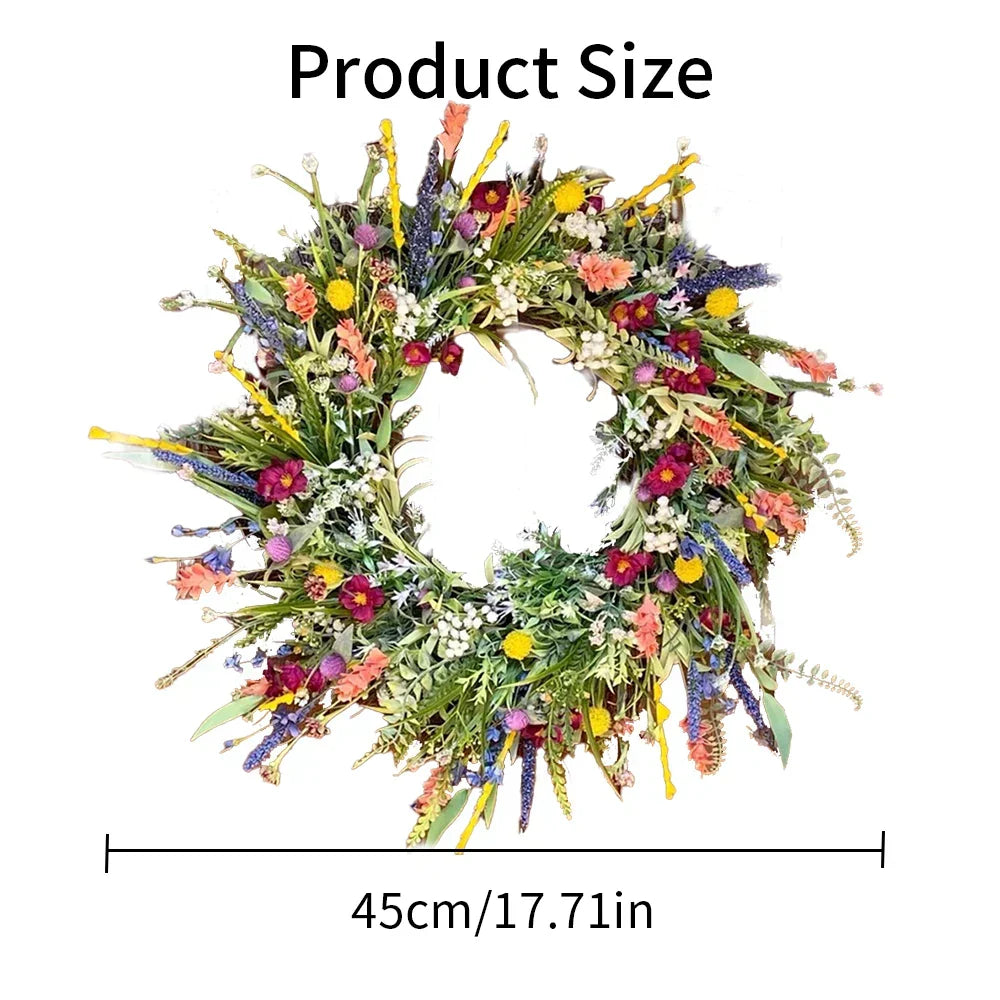 Decorative Artificial Flower Wreath Indoor Outdoor Door Display