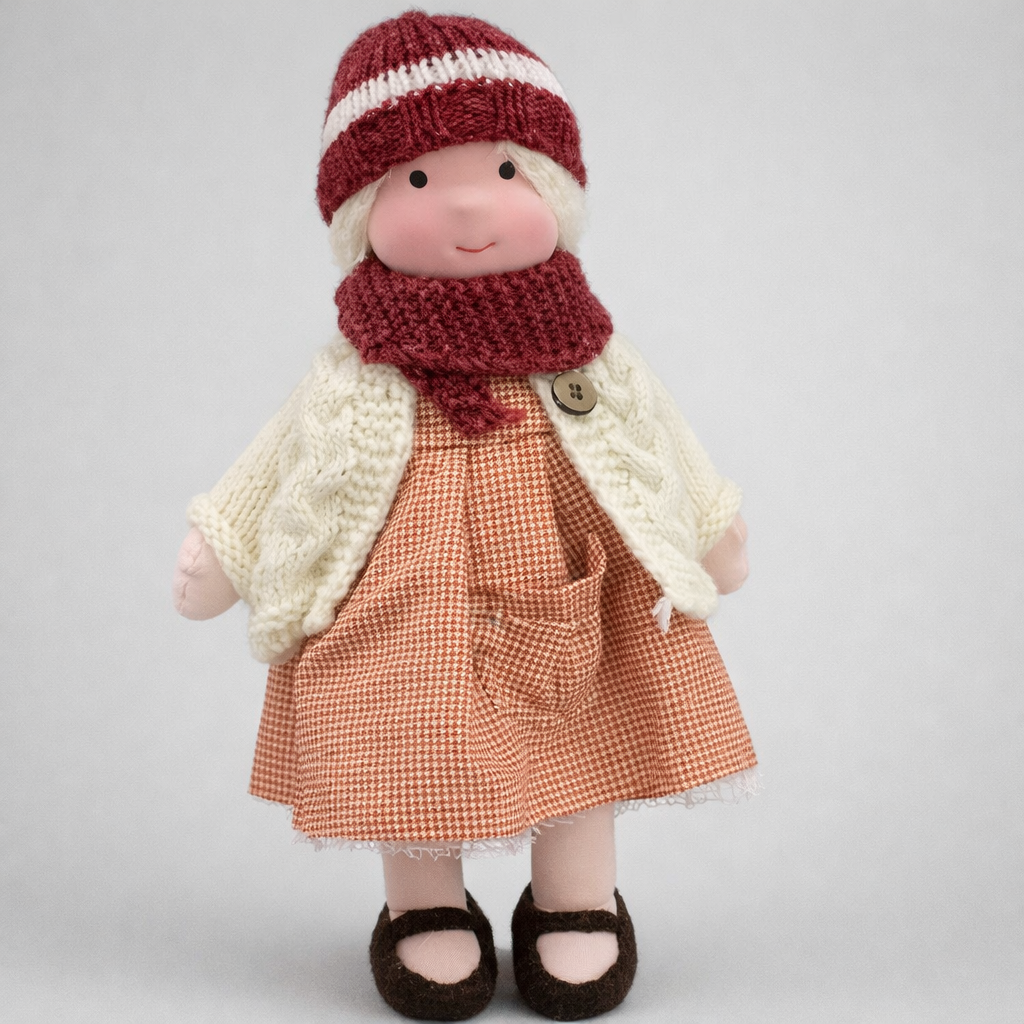 Handmade Waldorf Cuddly Doll - Soft Cotton Wool Toddler Plush