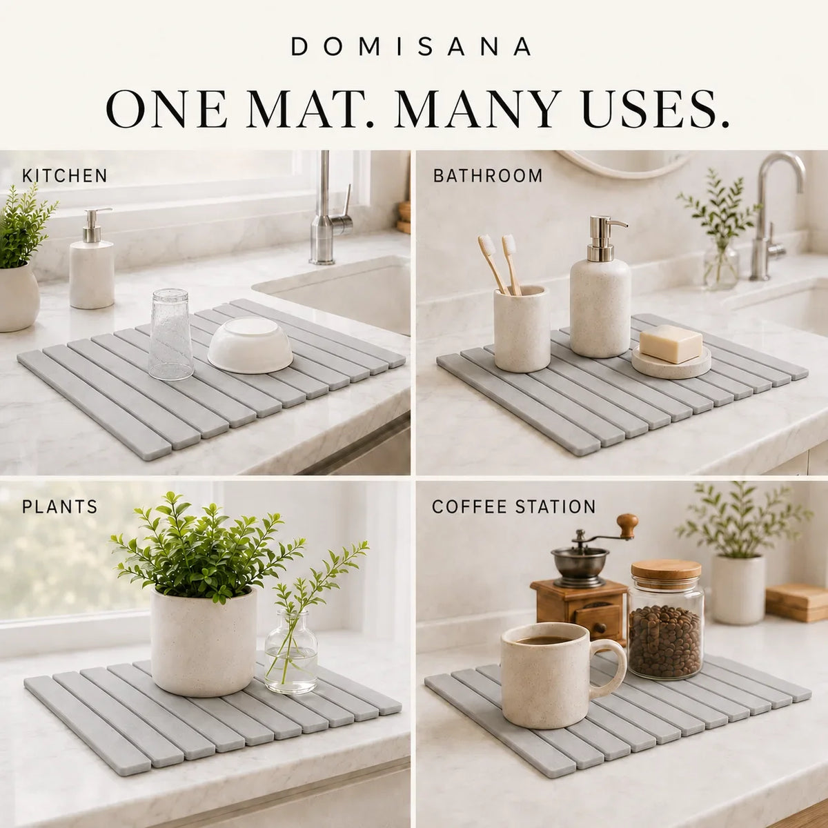 Quick-Dry Stone Sink Mat for Kitchen Counters