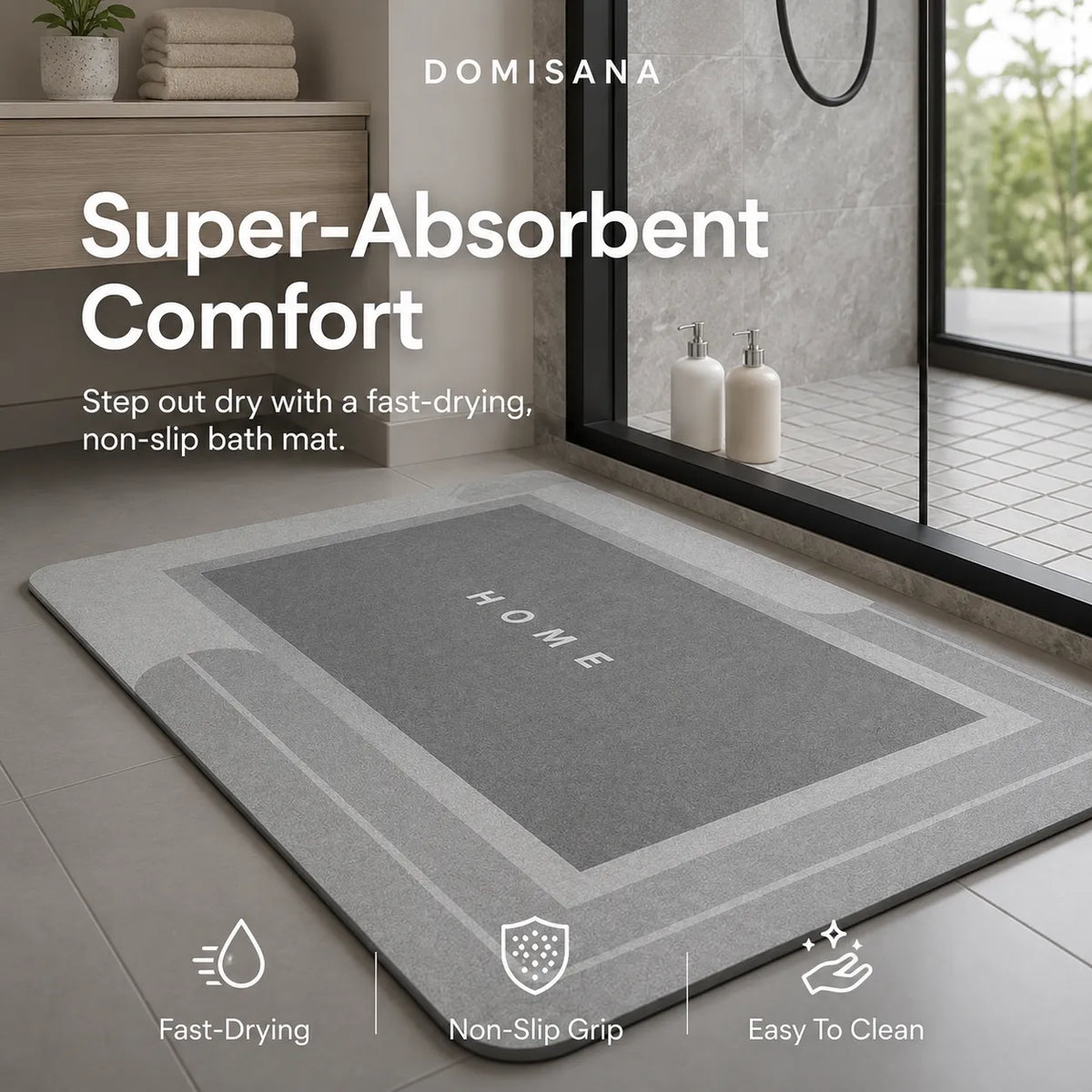 Super Absorbent Non-Slip Bath Mat