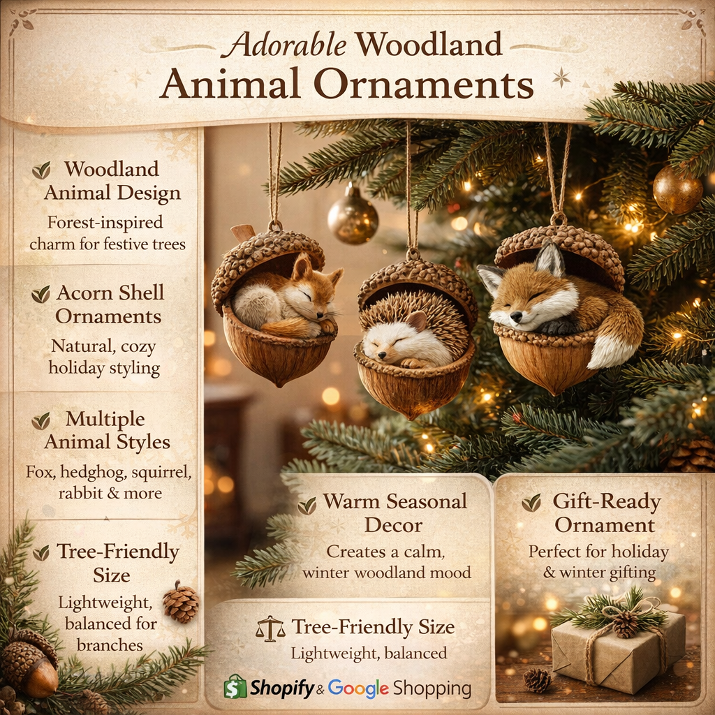Woodland Animal Christmas Tree Ornaments