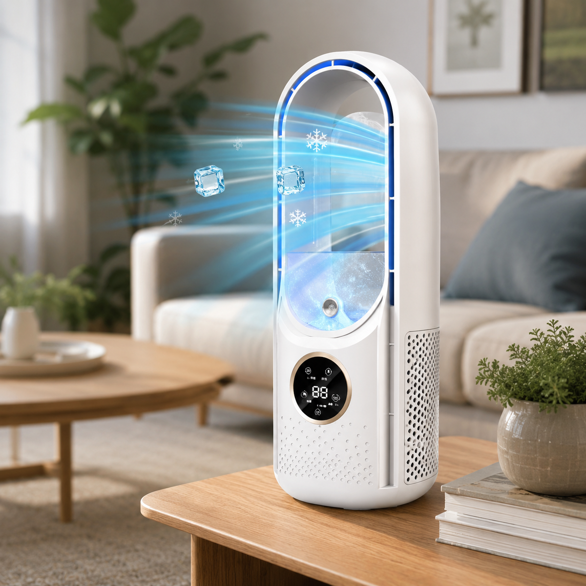 Portable Bladeless Air Cooler and Heater with Timer