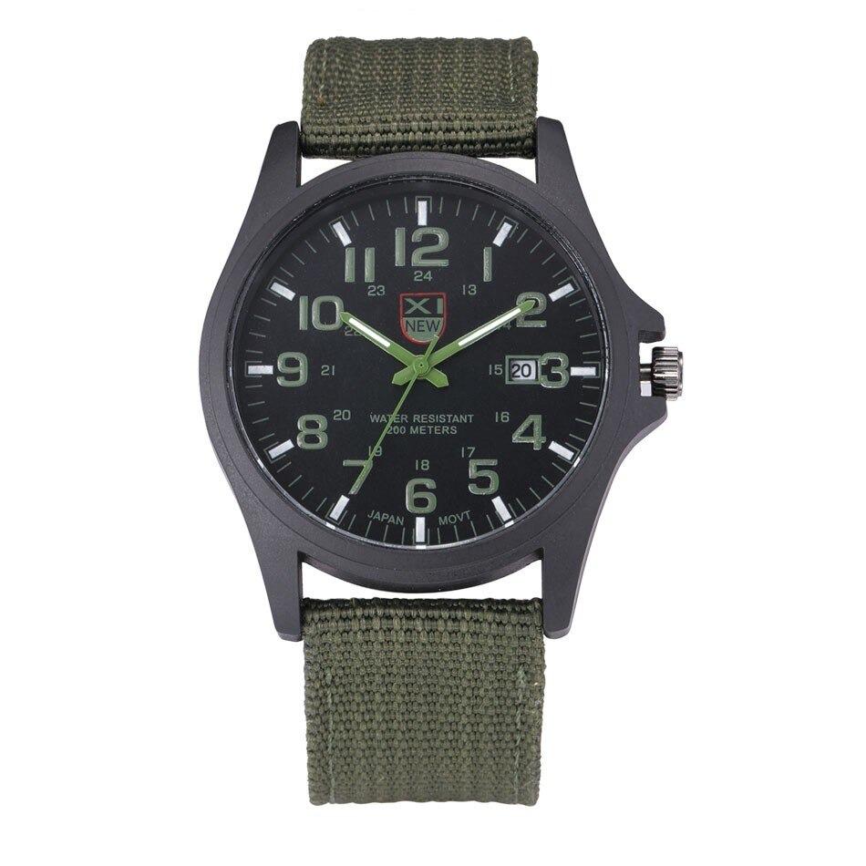 Tactical-Style Wristwatch - Luminous Hands, Stopwatch & Date