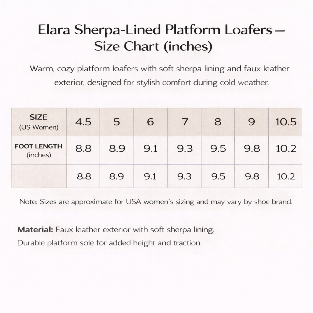 Elara Sherpa-Lined Platform Loafers for Women – Warm & Stylish Winter Shoes