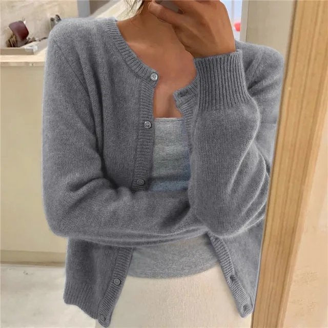 Women’s Soft Cropped Button Cardigan