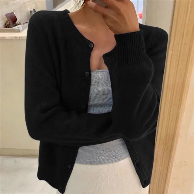 Women’s Soft Cropped Button Cardigan