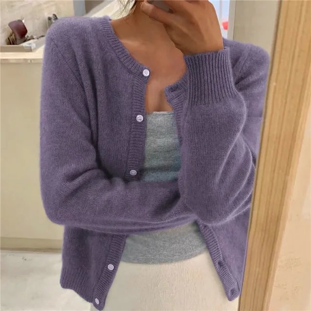 Women’s Soft Cropped Button Cardigan