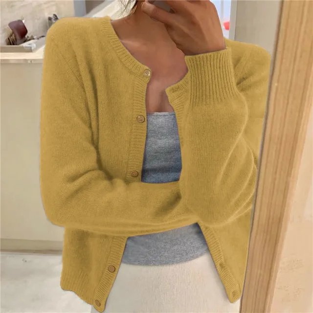 Women’s Soft Cropped Button Cardigan