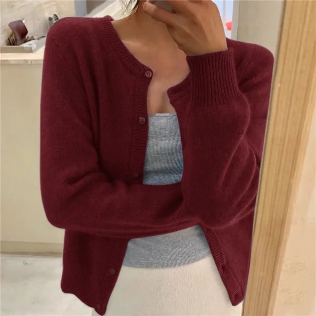 Women’s Soft Cropped Button Cardigan