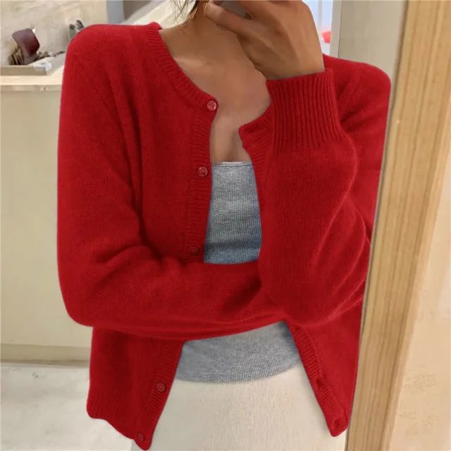 Women’s Soft Cropped Button Cardigan