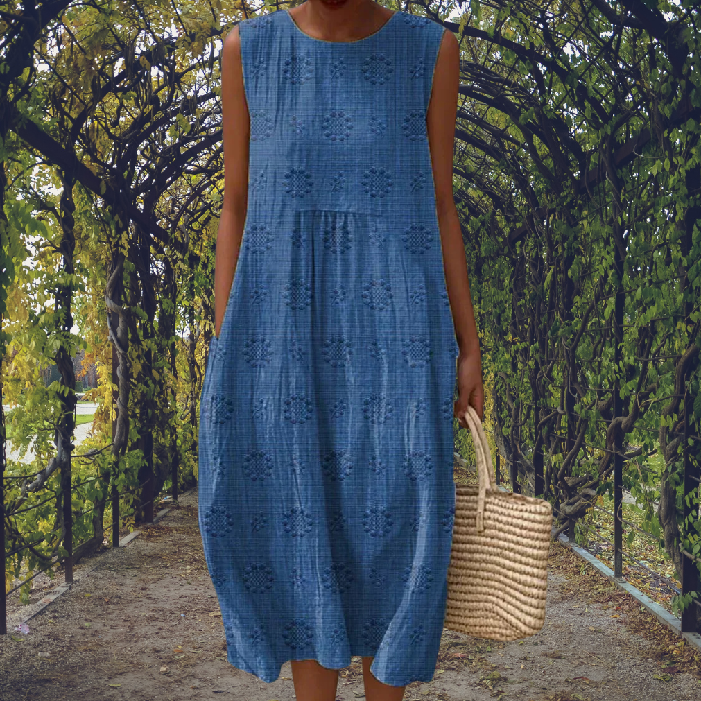 Women’s Cotton Midi Dress Sleeveless