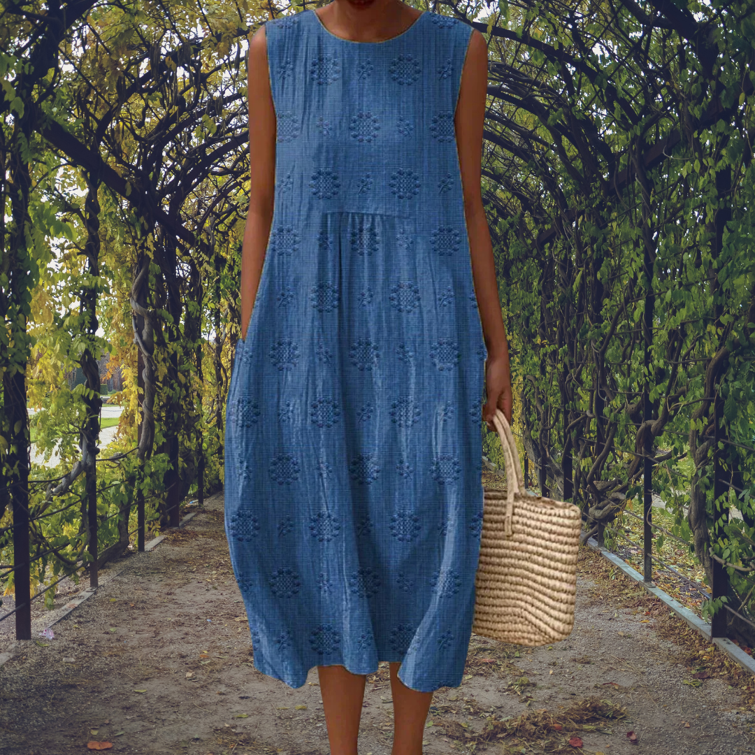 Women’s Textured Cotton Midi Dress