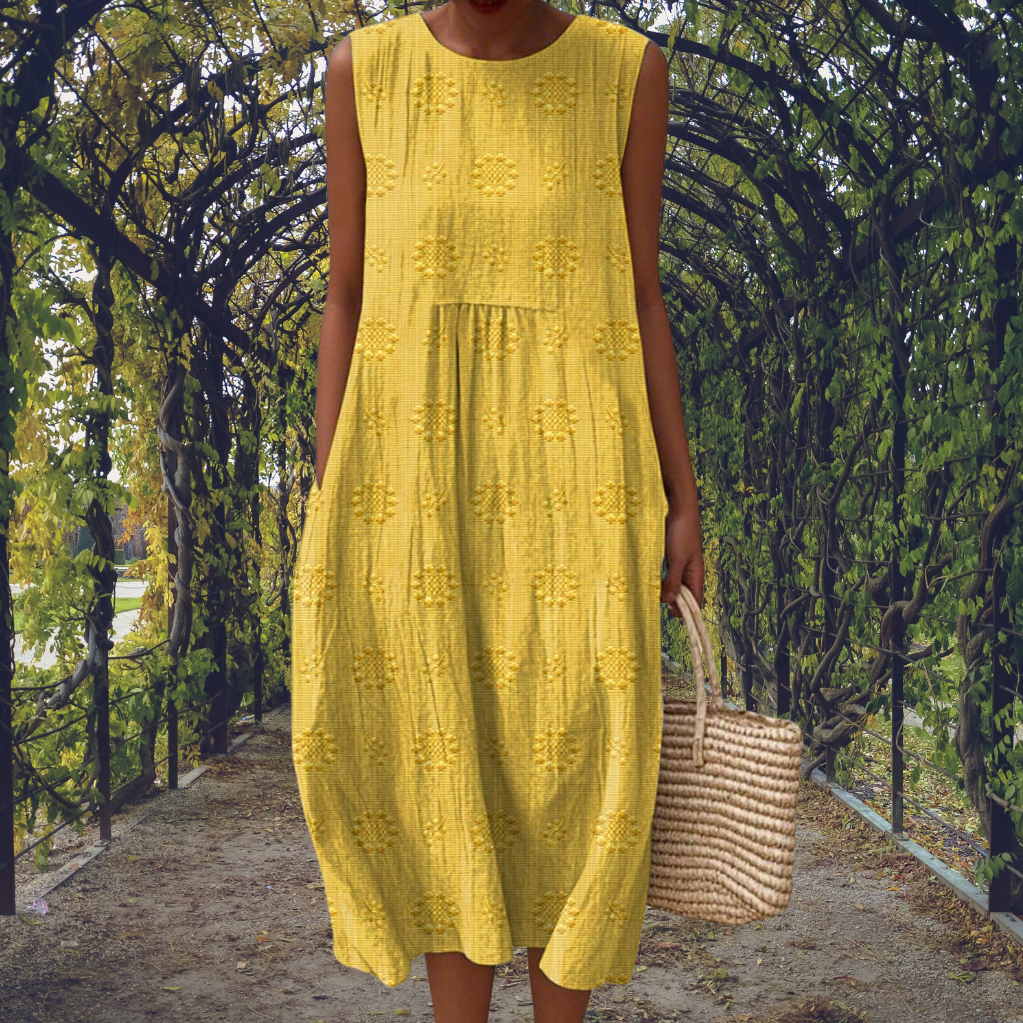 Women’s Cotton Midi Dress Sleeveless