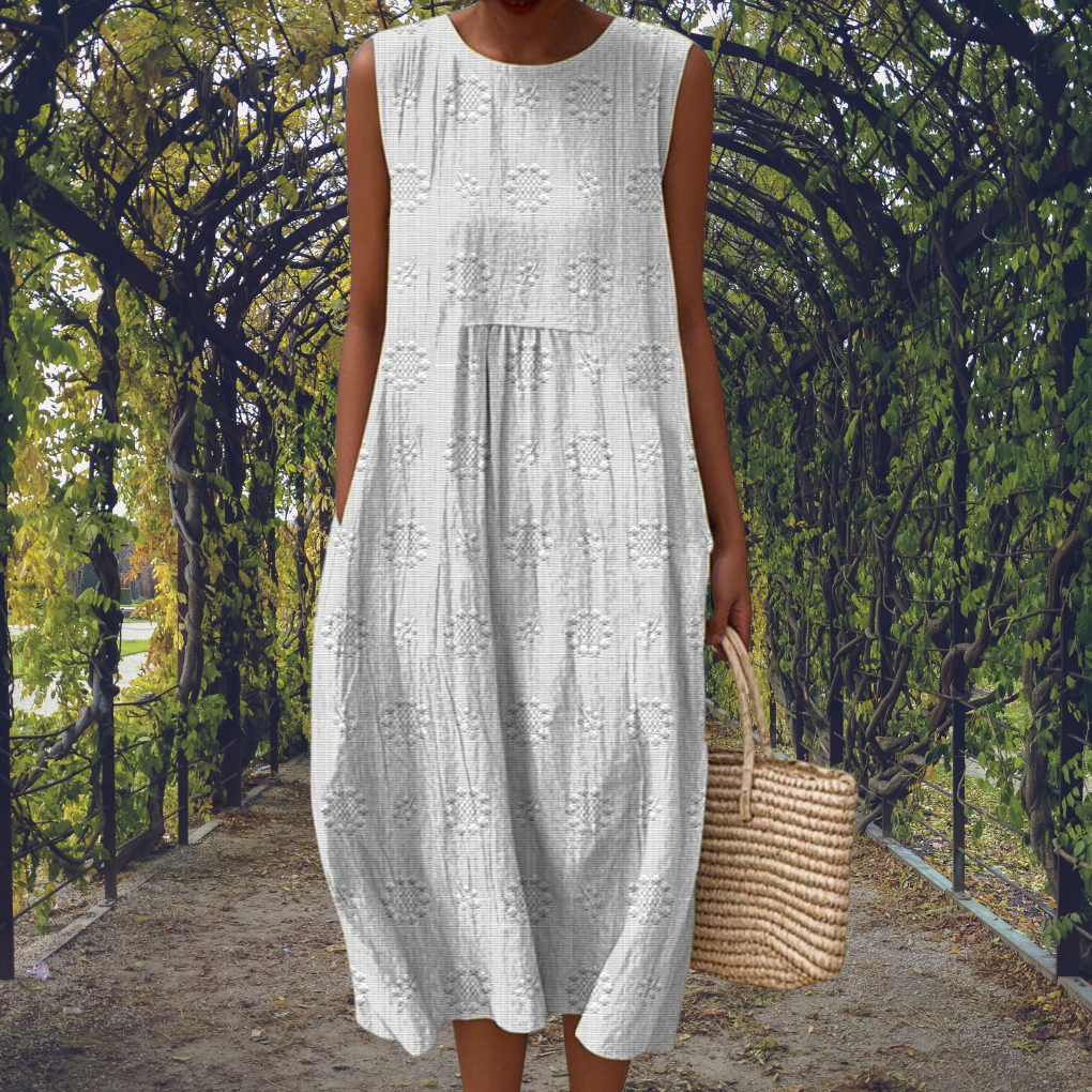 Women’s Cotton Midi Dress Sleeveless