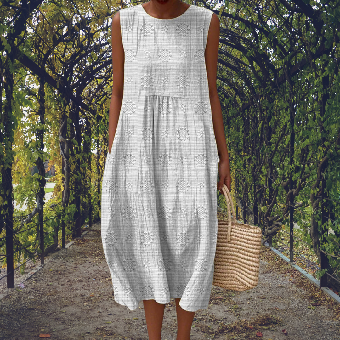Women’s Textured Cotton Midi Dress