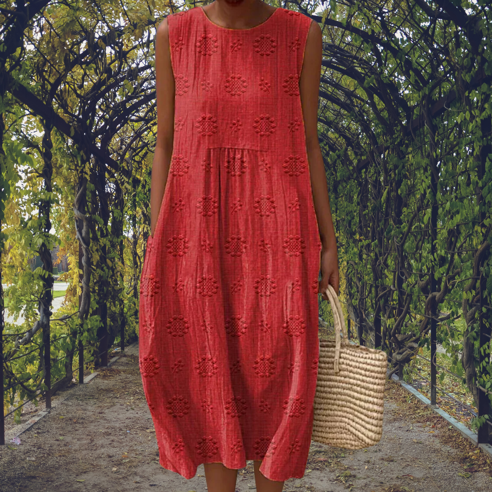 Women’s Cotton Midi Dress Sleeveless