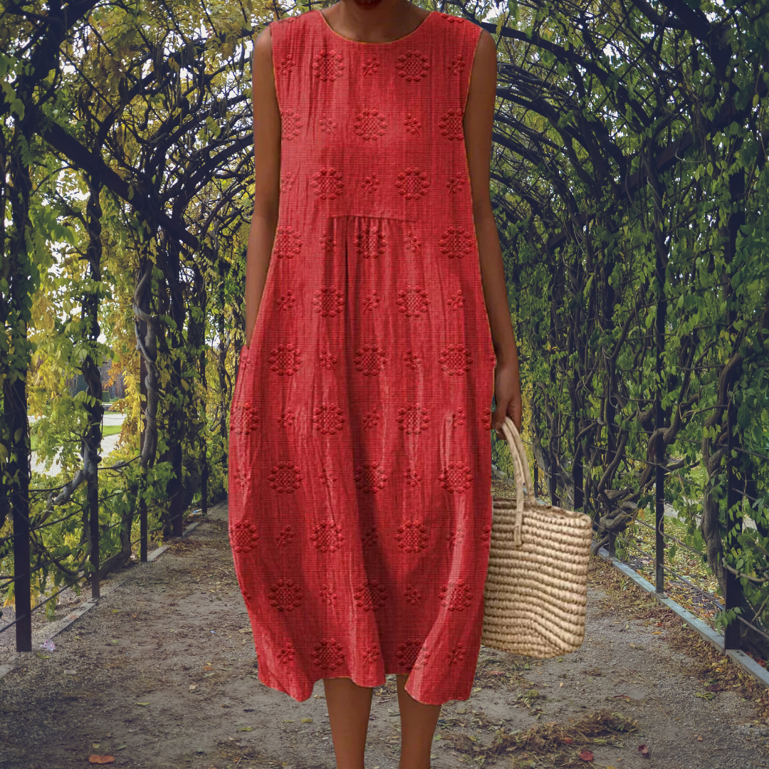 Women’s Textured Cotton Midi Dress