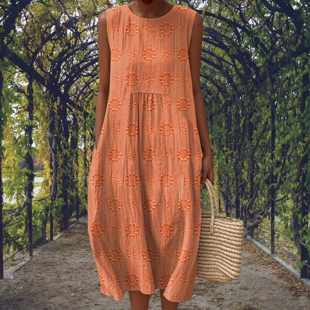 Women’s Cotton Midi Dress Sleeveless
