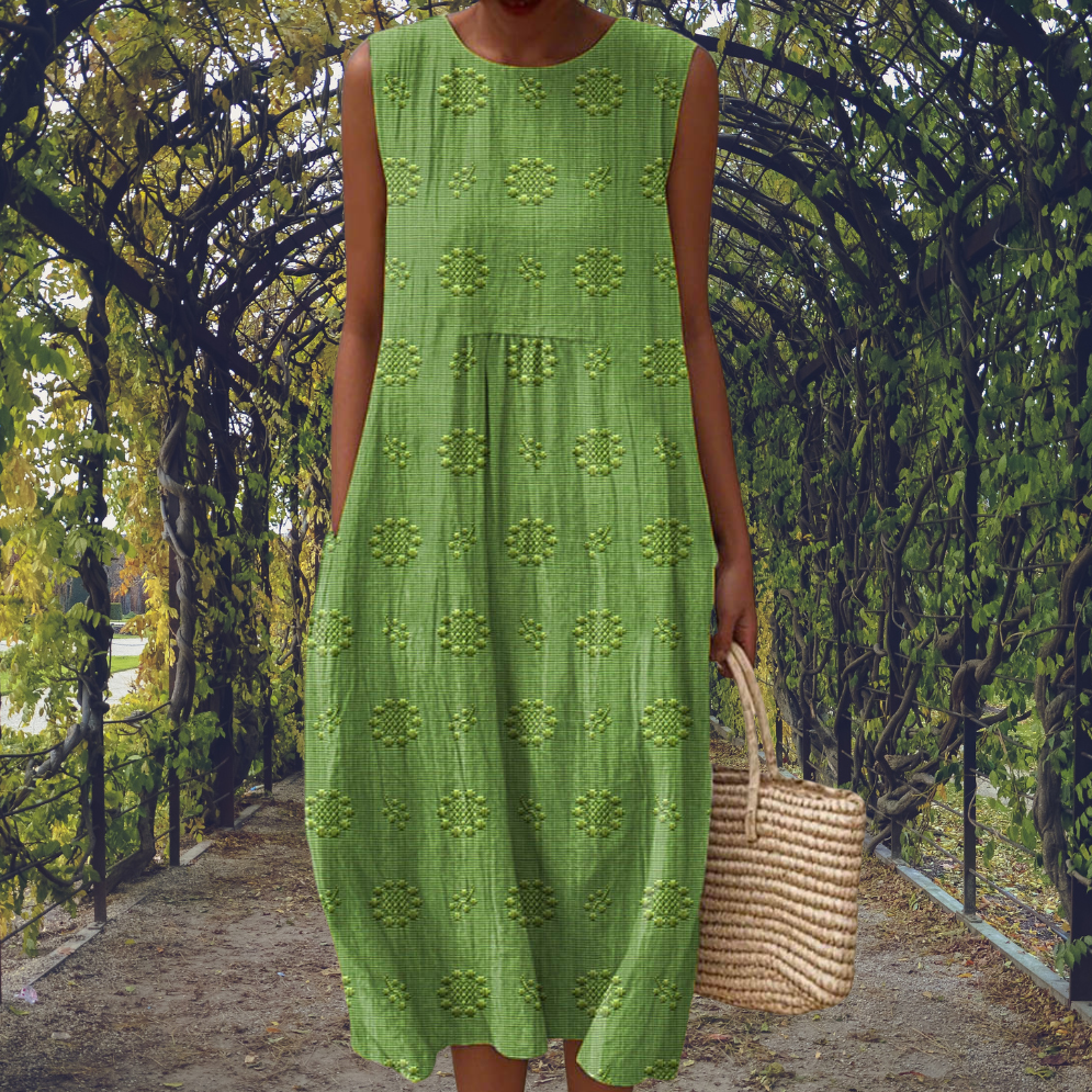 Women’s Cotton Midi Dress Sleeveless