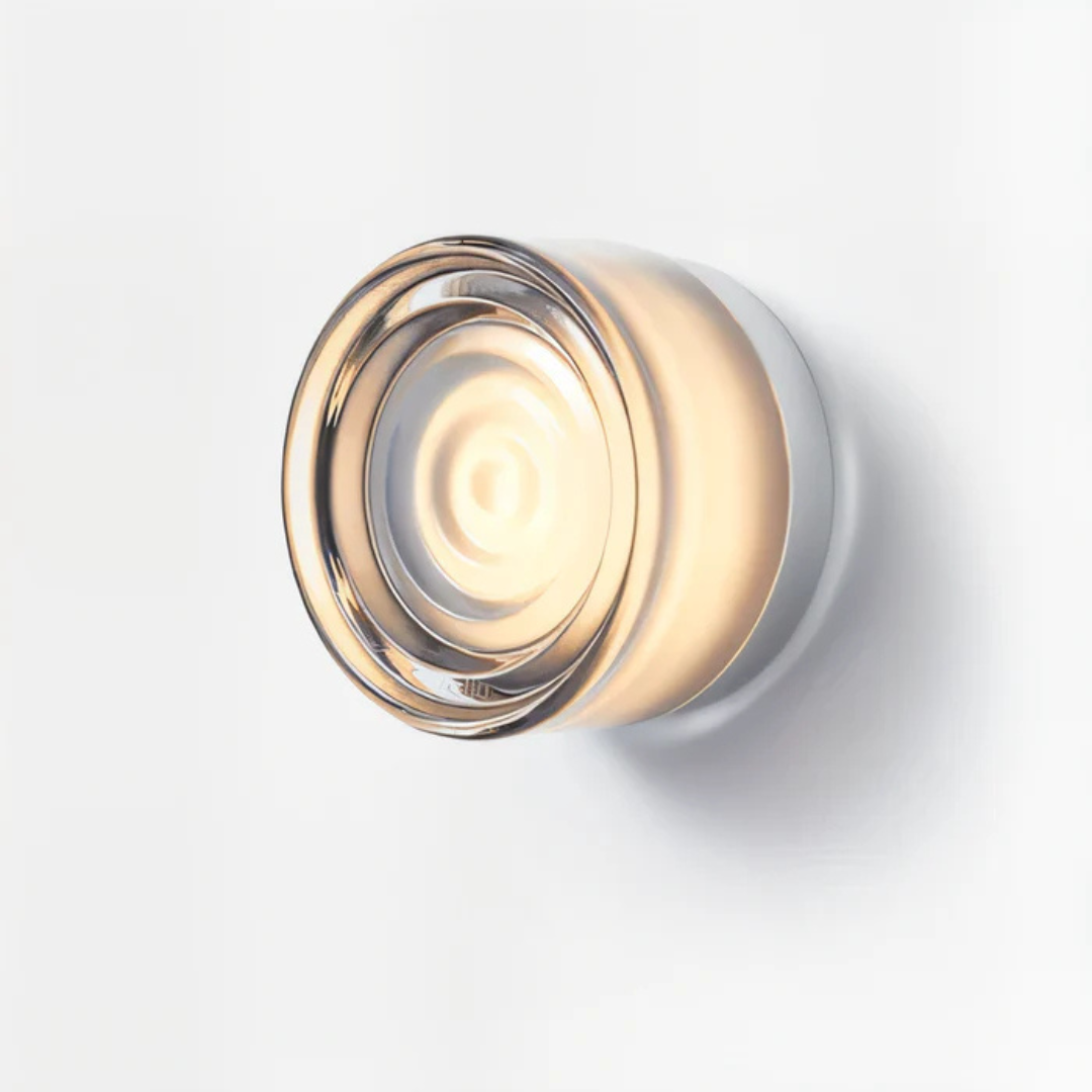 Modern Glass Wall Sconce – Round LED Wall Light Fixture