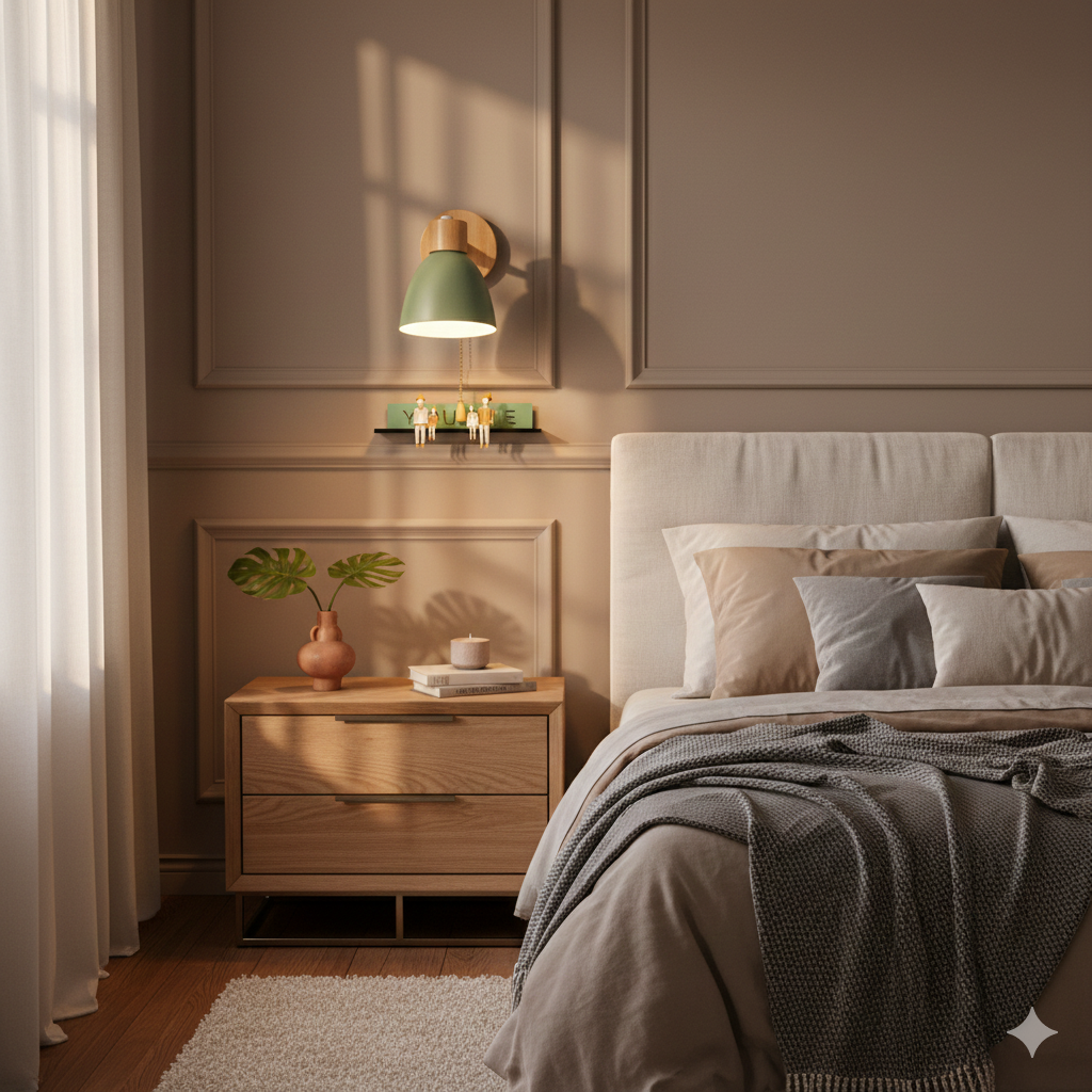 Wooden Cone Wall Sconce – Modern Minimalist LED Wall Light