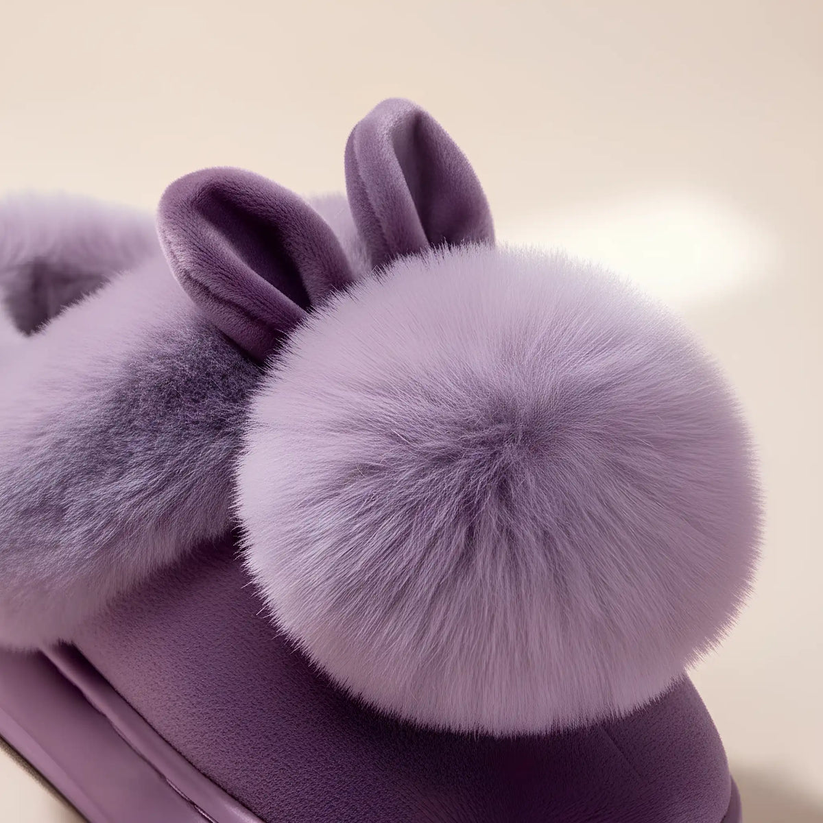 Women's Plush Bunny Slippers with Open or Closed Heel