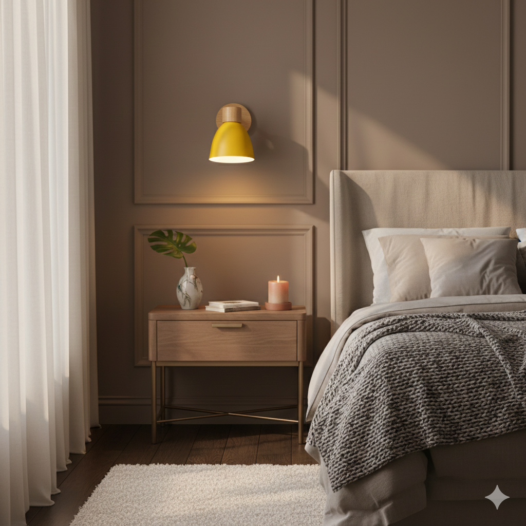 Wooden Cone Wall Sconce – Modern Minimalist LED Wall Light