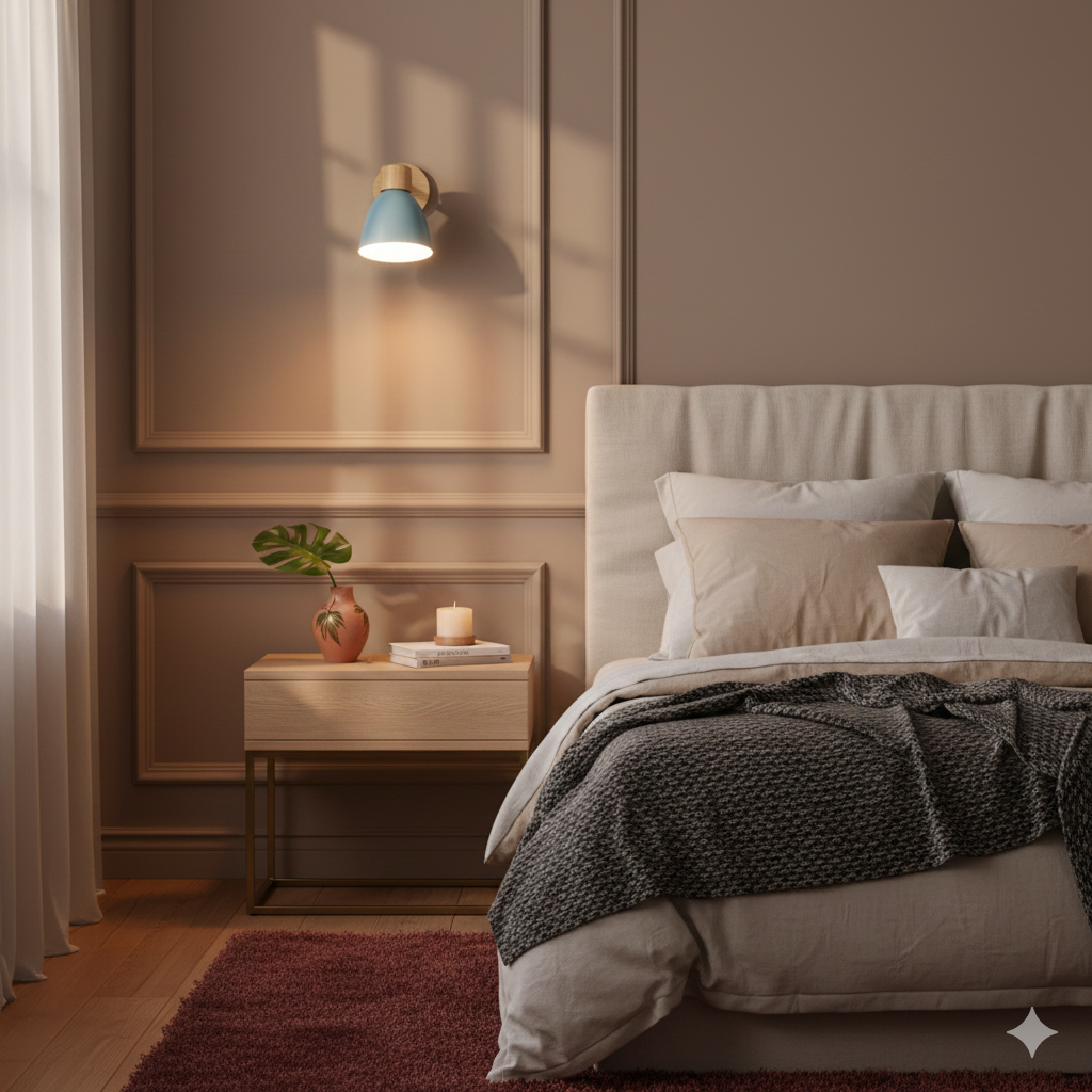 Wooden Cone Wall Sconce – Modern Minimalist LED Wall Light