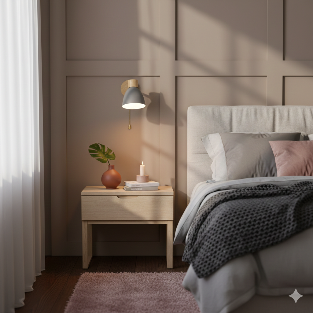 Wooden Cone Wall Sconce – Modern Minimalist LED Wall Light