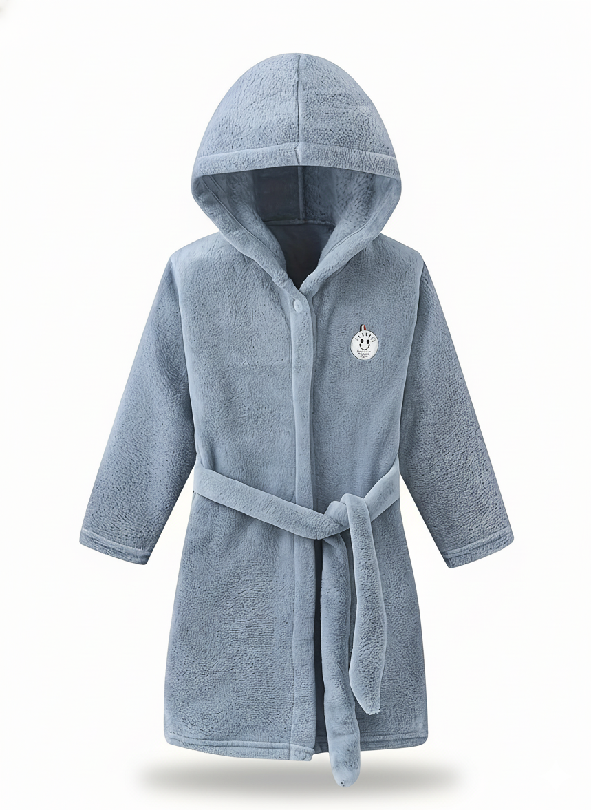 Kids Hooded Fleece Robe – Soft Warm Bathrobe for Boys & Girls