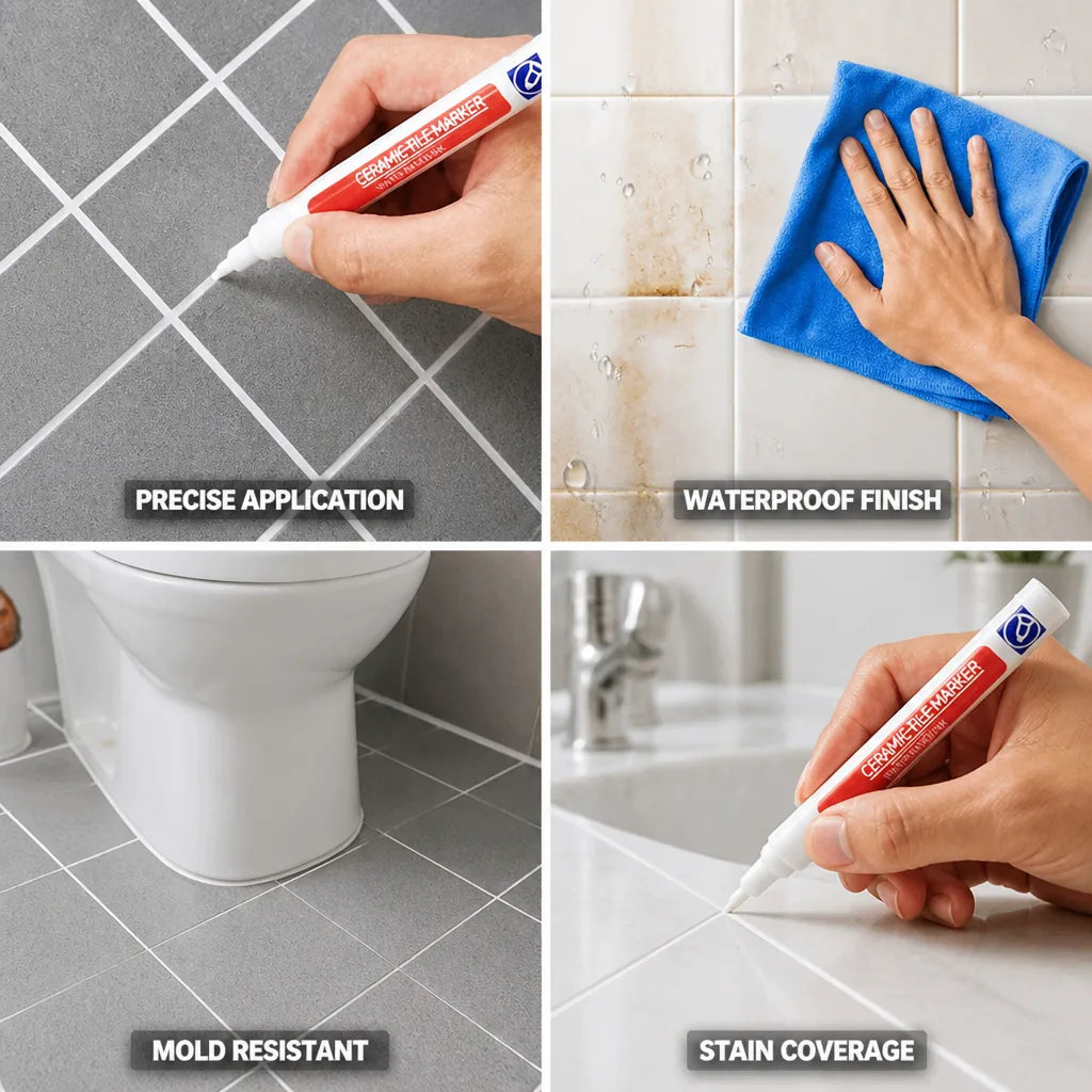 Precision Tip Grout Touch-Up Pen for Tile Lines