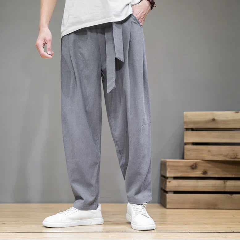Men’s Linen Pants with Elastic Waist