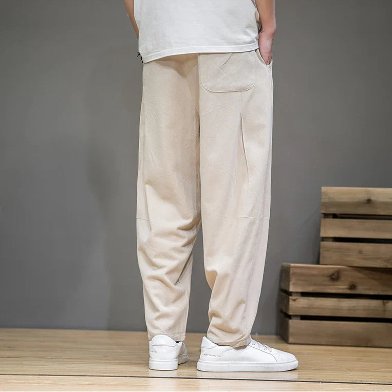 Men’s Linen Pants with Elastic Waist