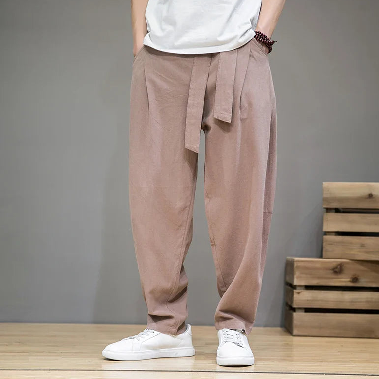 Men’s Linen Pants with Elastic Waist