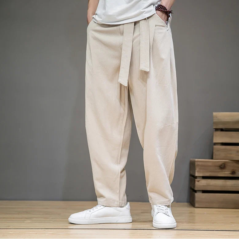 Men’s Linen Pants with Elastic Waist