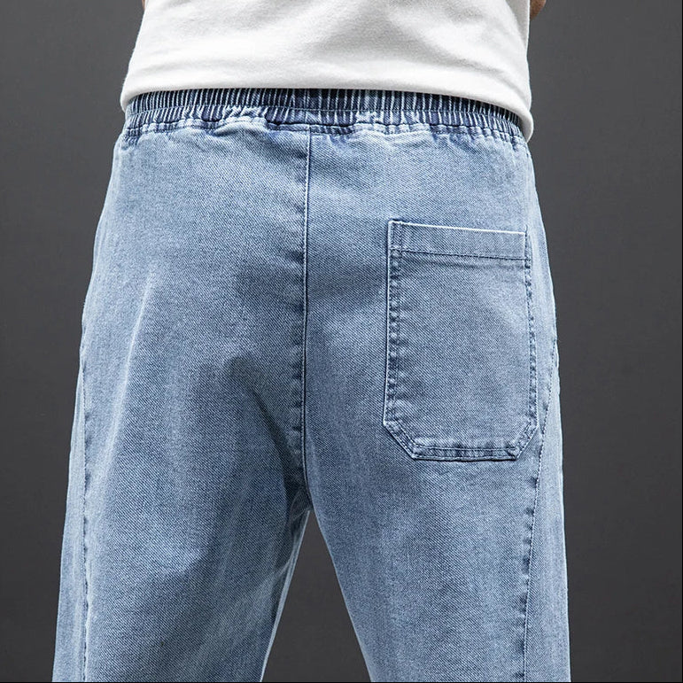 Men’s Denim Jogger Pants with Elastic Waist