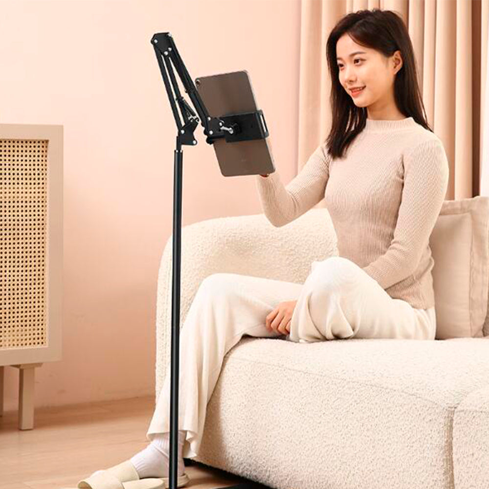 Adjustable Tablet Floor Stand - 360 Rotating Phone Holder 155cm