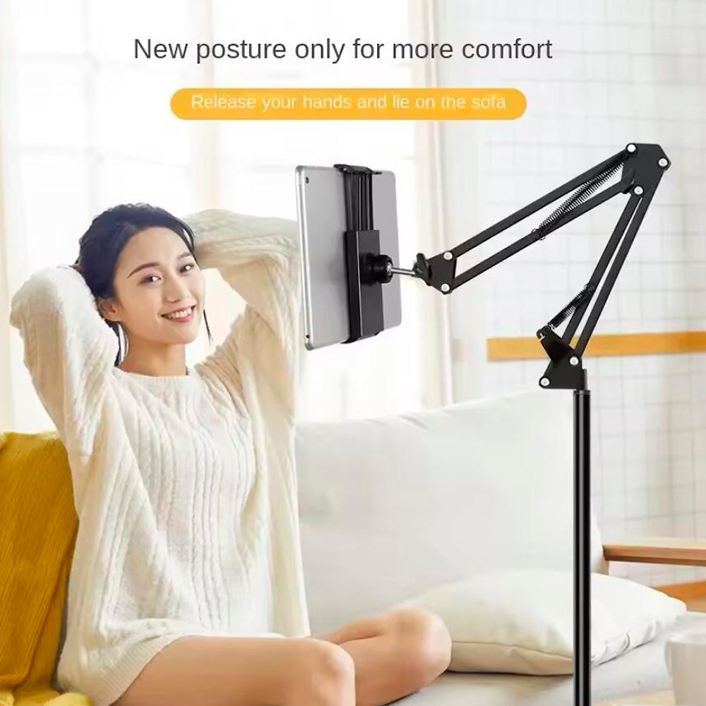 Adjustable Tablet Floor Stand - 360 Rotating Phone Holder 155cm