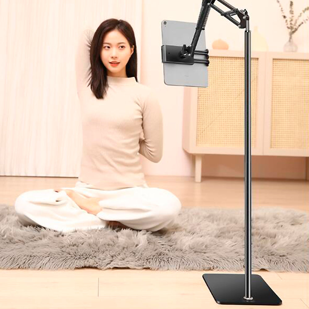 Adjustable Tablet Floor Stand - 360 Rotating Phone Holder 155cm